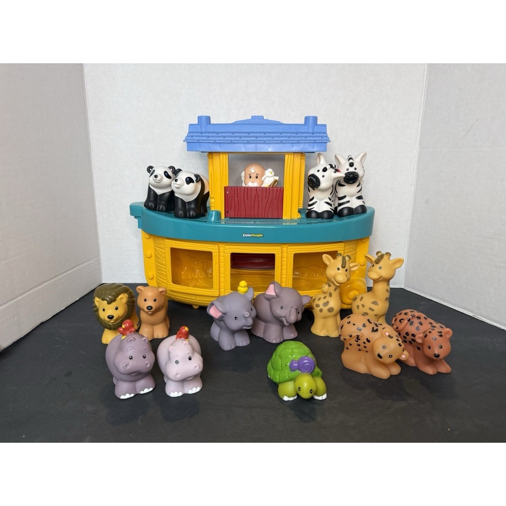 Fisher-Price Little People Noah's Ark 2005 w/ 15 Animals & Noah Figure